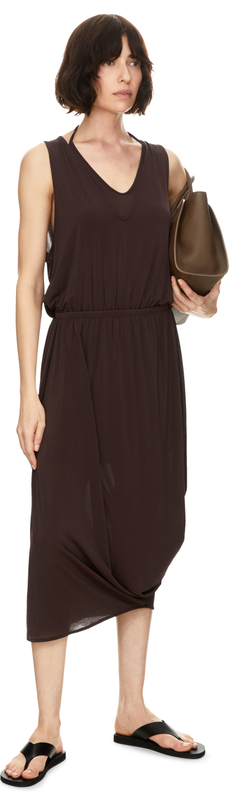 Drapiertes doppellagiges Midikleid Violett