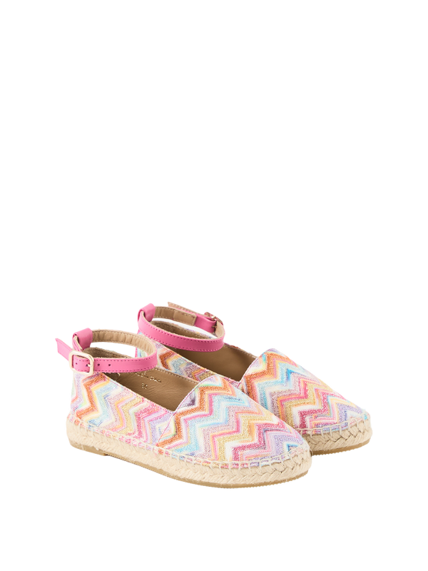 Espadrilles mit Chevron-Print Multi