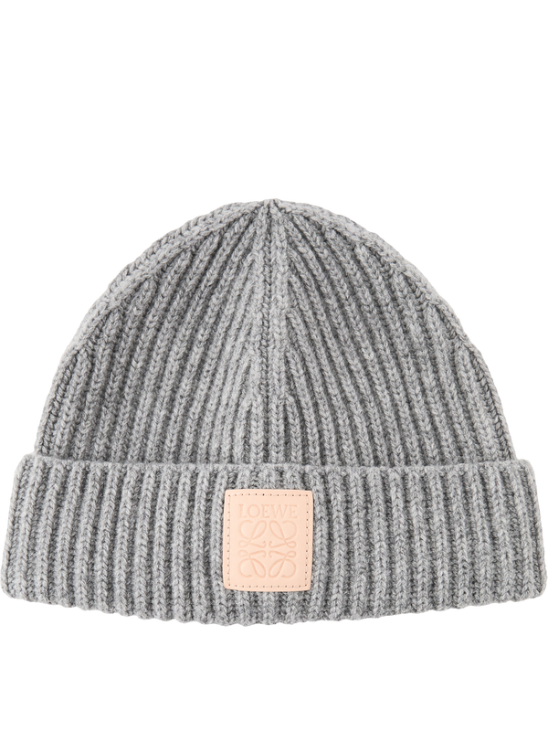 Cashmere-Mütze mit Anagram-Patch Grau