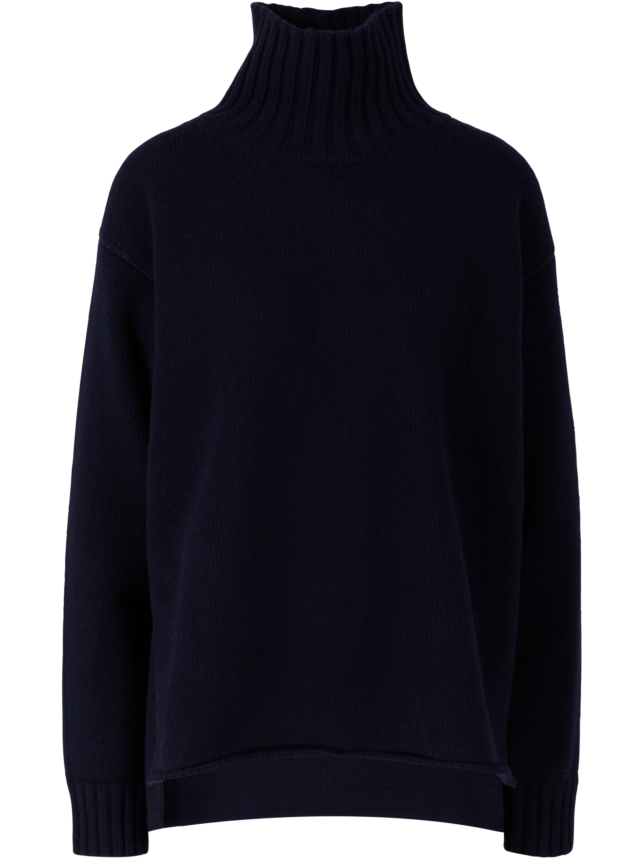 Rollkragenpullover aus Schurwolle Marineblau 