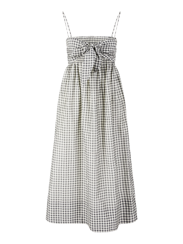 Midikleid 'Tie Smocked Cami' Grau