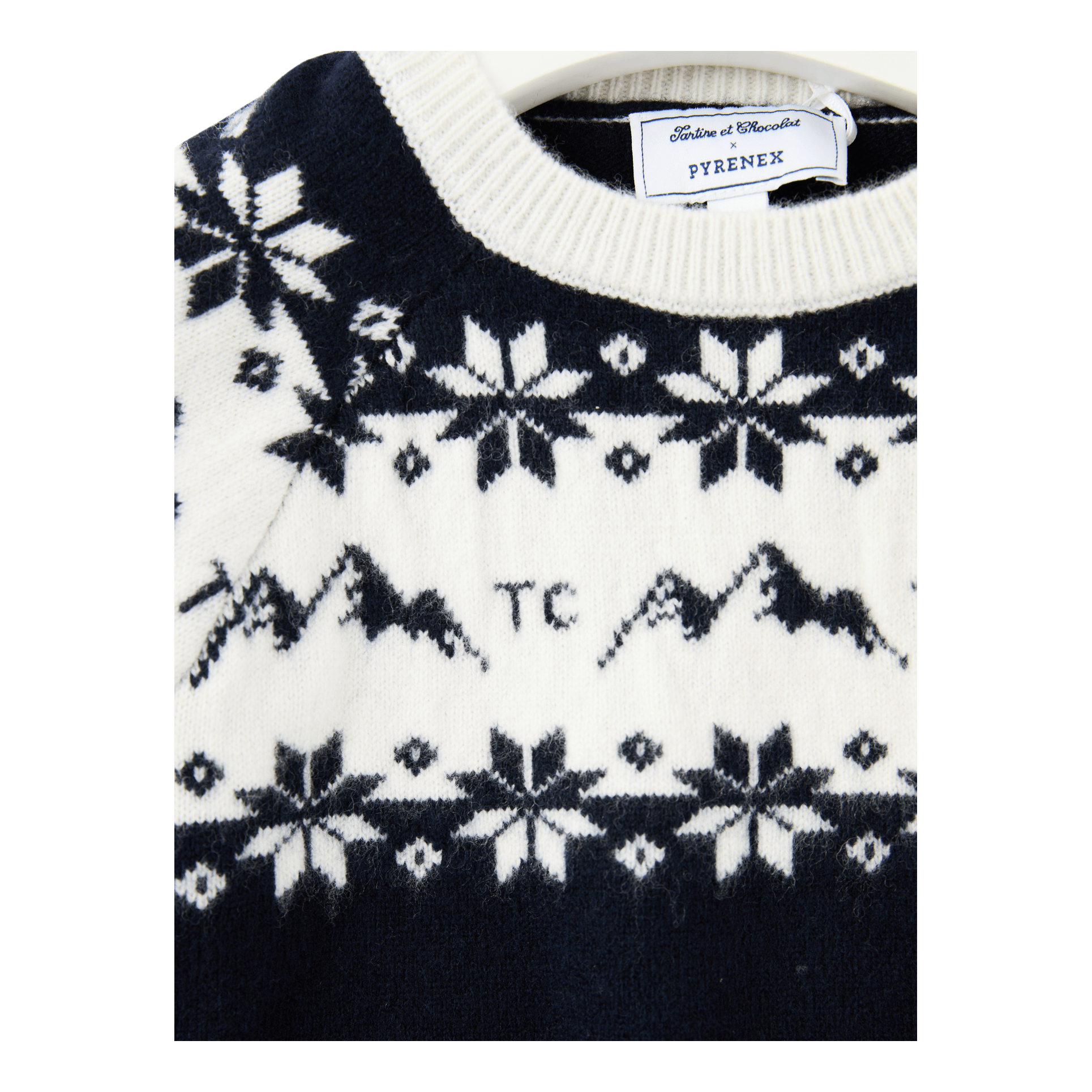 Tartine et Chocolat Strickpullover aus Wolle Marineblau, Frontansicht – UNGER.DE