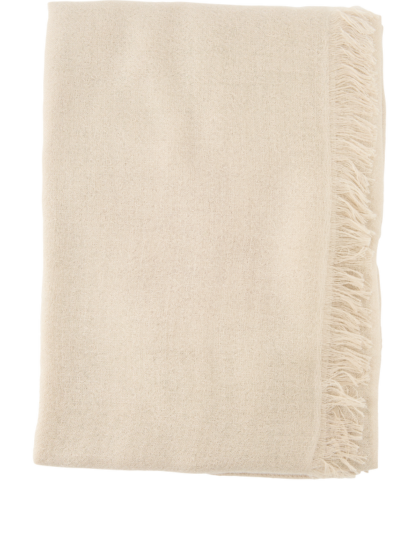 Cashmere and silk scarf, beige