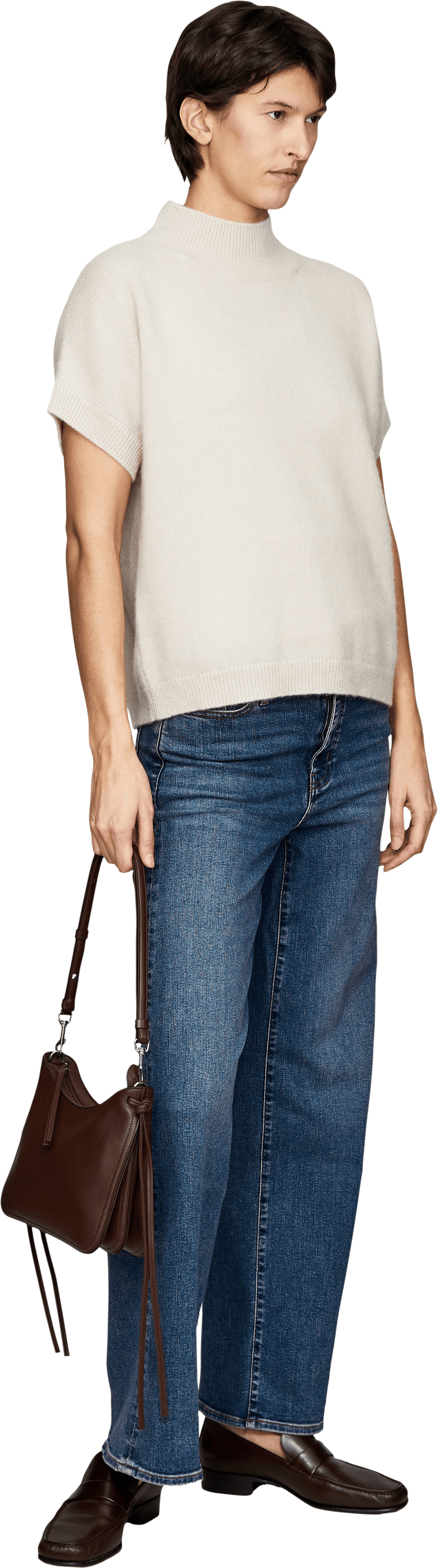 Iris von Arnim 'Krissy' Alabaster cashmere and silk jumper, Modelview – UNGER.DE