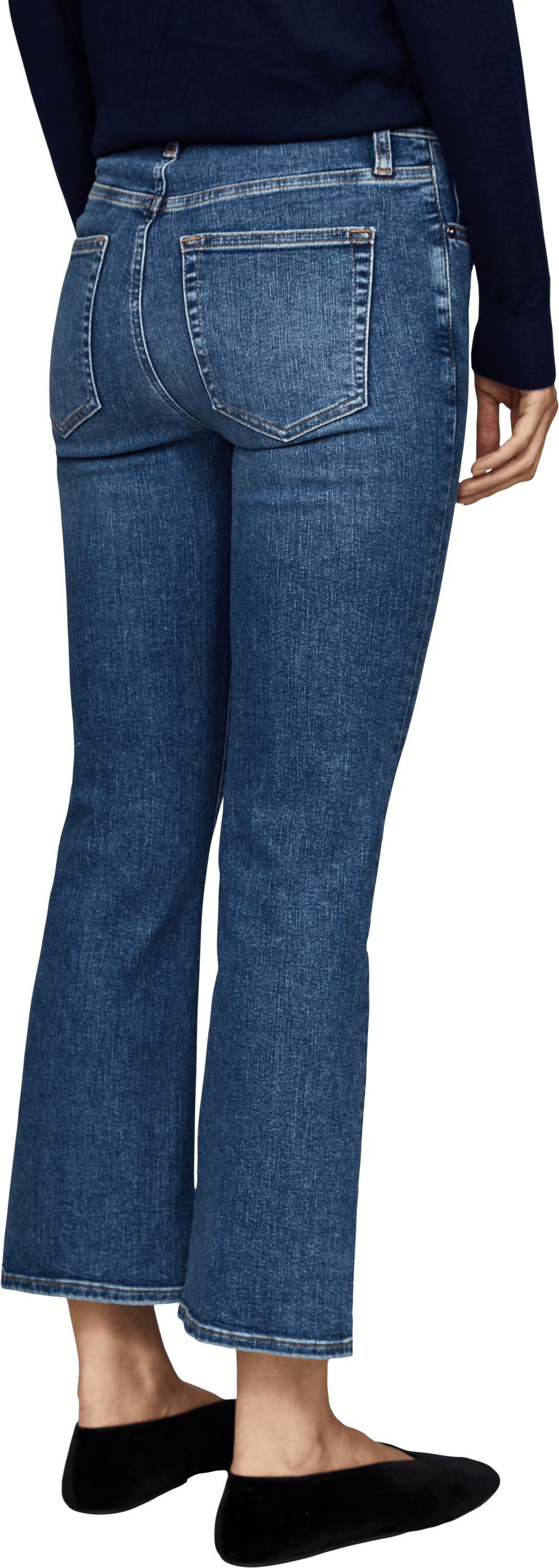 Frame Cropped Jeans 'The Reboot' Mittelblau, Back view – UNGER.DE