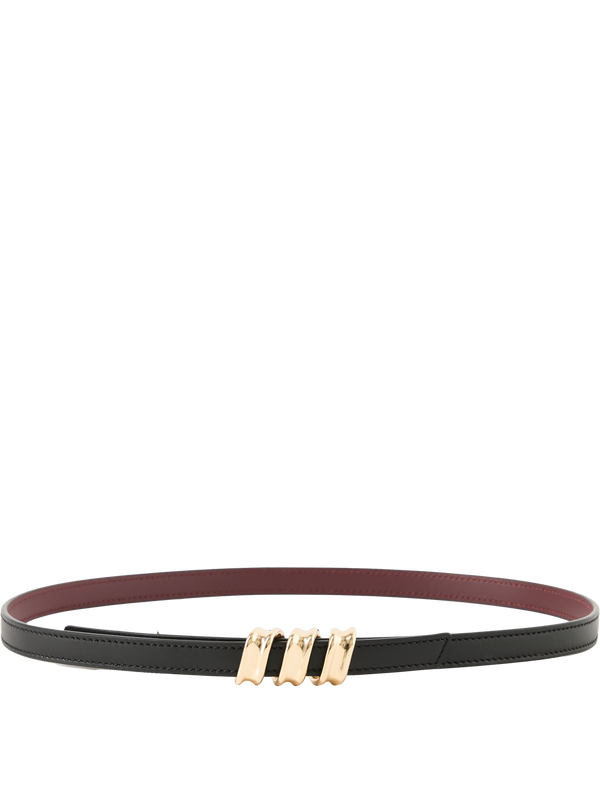 Wendbarer Ledergürtel 'Coil' Schwarz