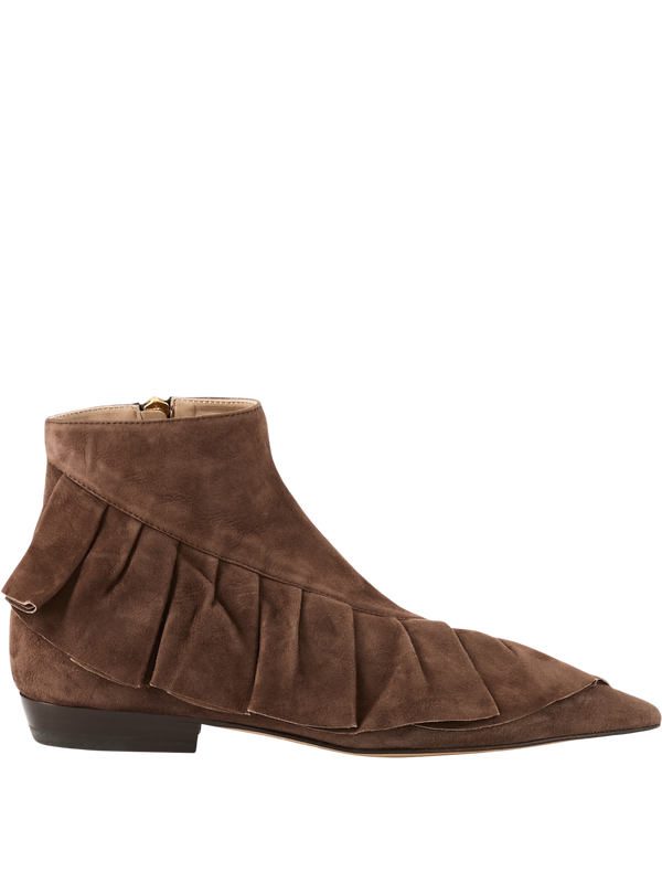 Rüschenstiefel 'Ruffle' Braun