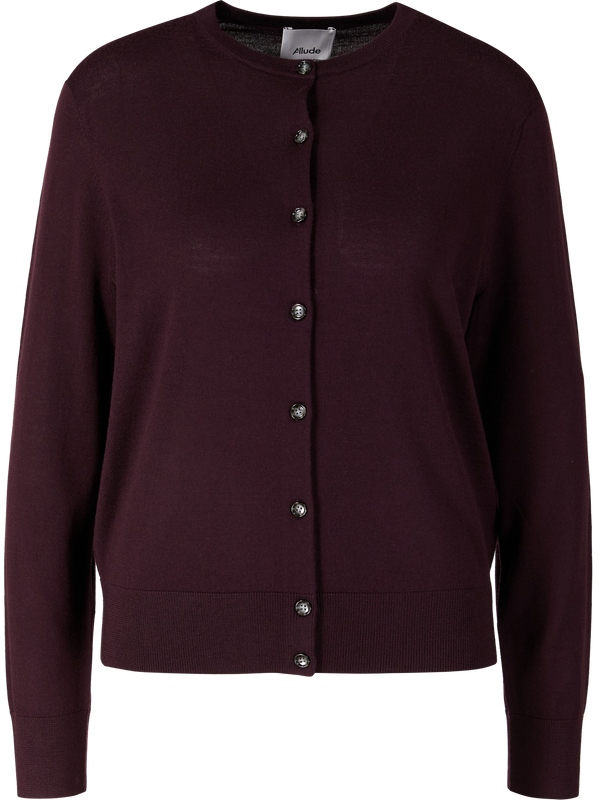 Strickjacke aus Schurwolle Bordeaux