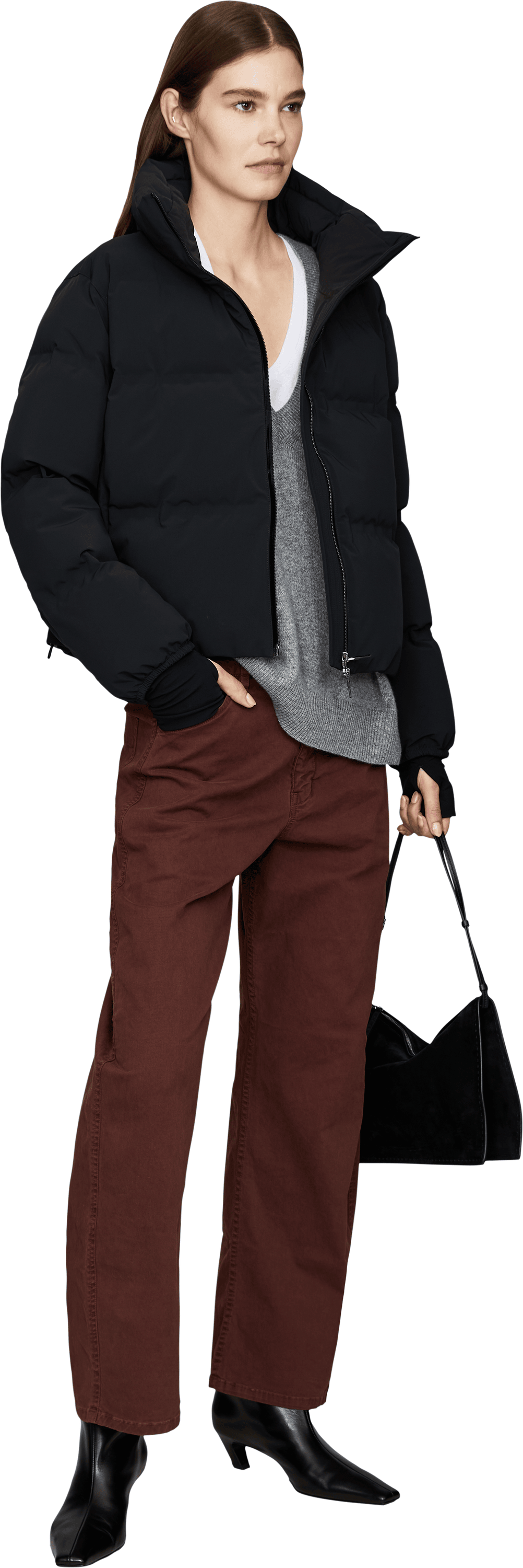 Herno Stepp-Daunenjacke 'Short' Schwarz, Modelansicht – UNGER.DE