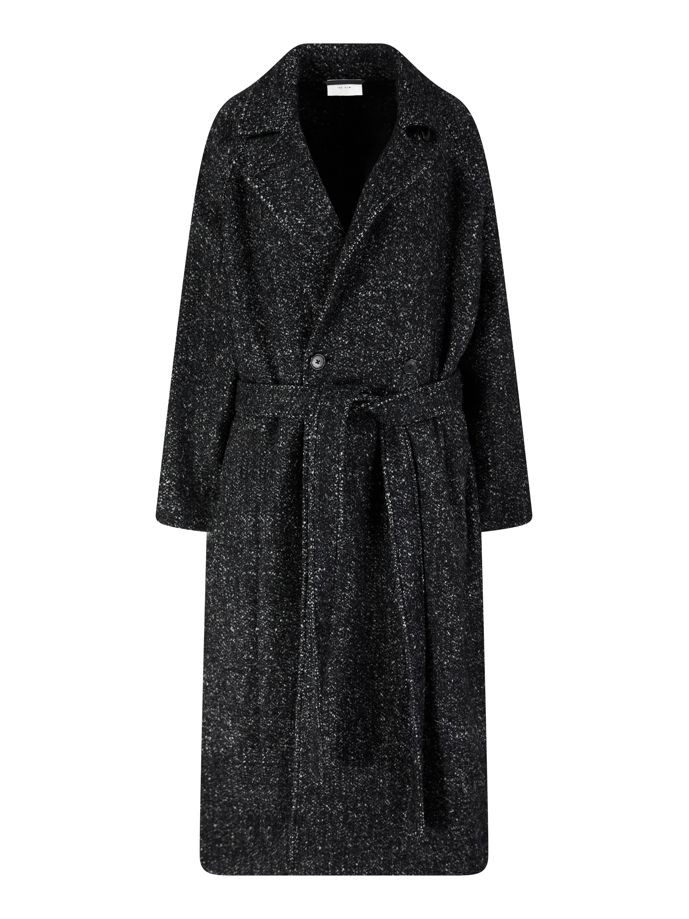 Doppelreihiger Wollmantel 'Macaria' Schwarz