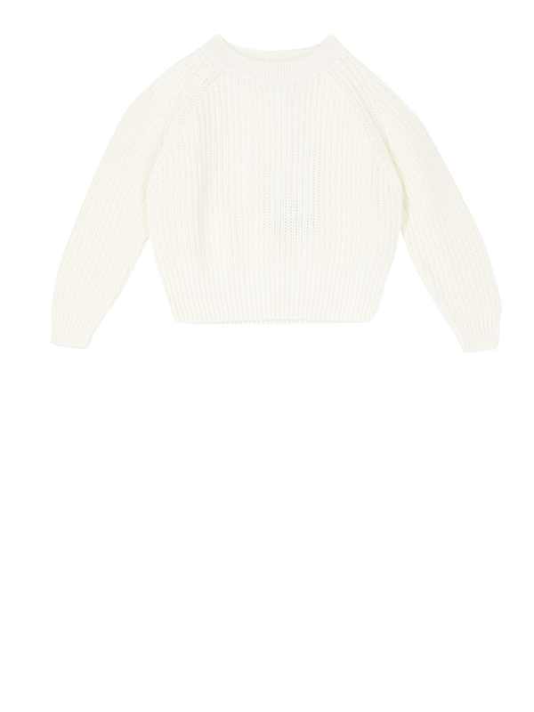 Strickpullover aus Baumwolle Crème