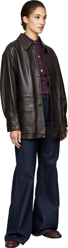 Woll-Cashmere-Seidenpolopullover in Blackberry