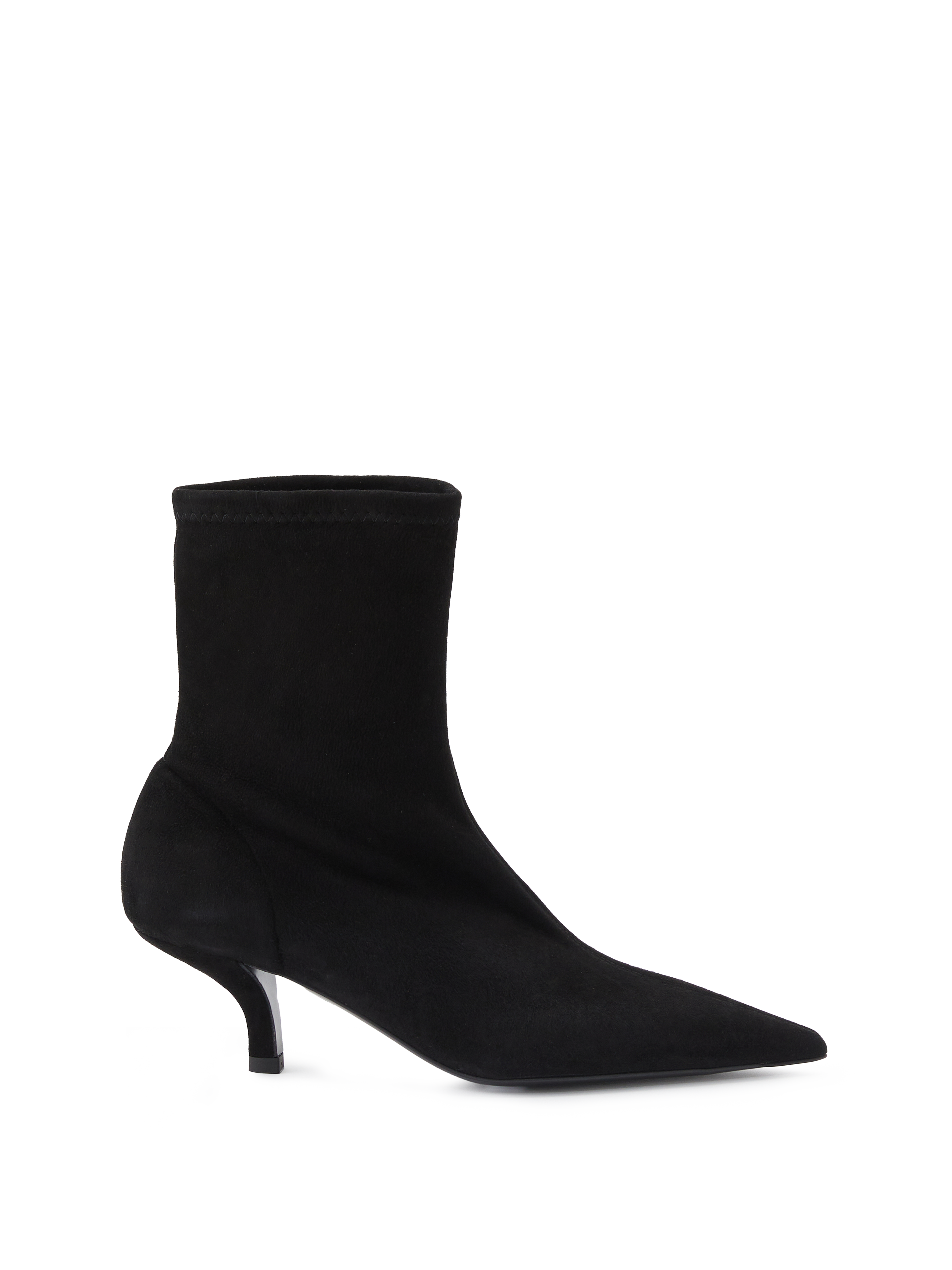 Ankle Boots aus Veloursleder Schwarz