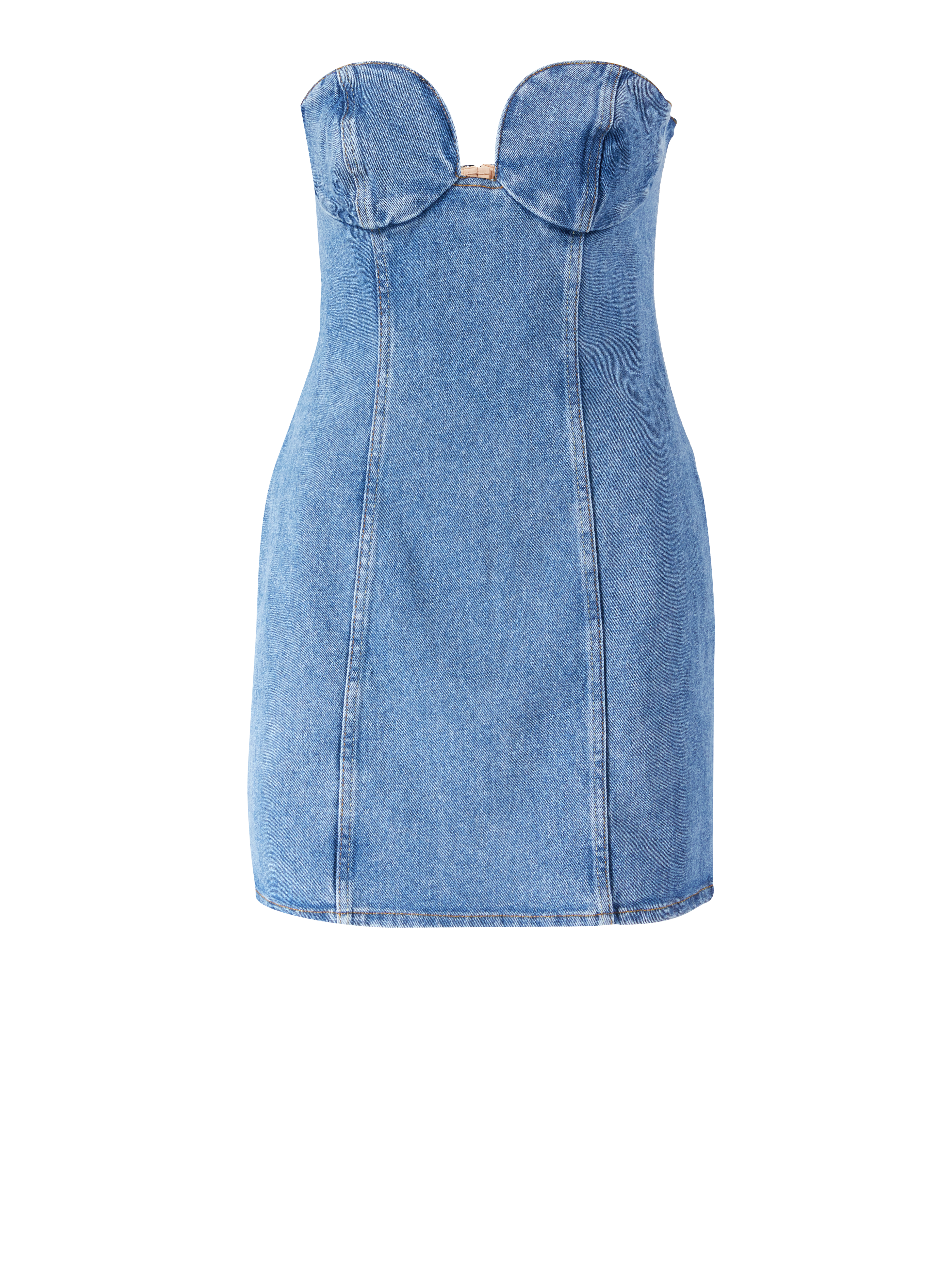 Denim Bustier Minikleid Blau