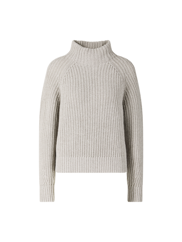 Cashmere-Pullover 'Bardelia' mit Stehkragen Kiesel