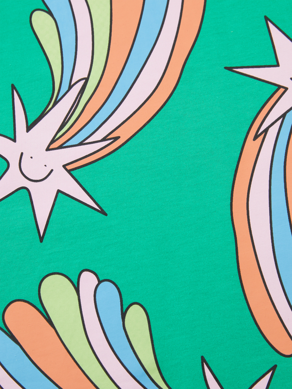 T-Shirt mit Sternschnuppen-Print Grün