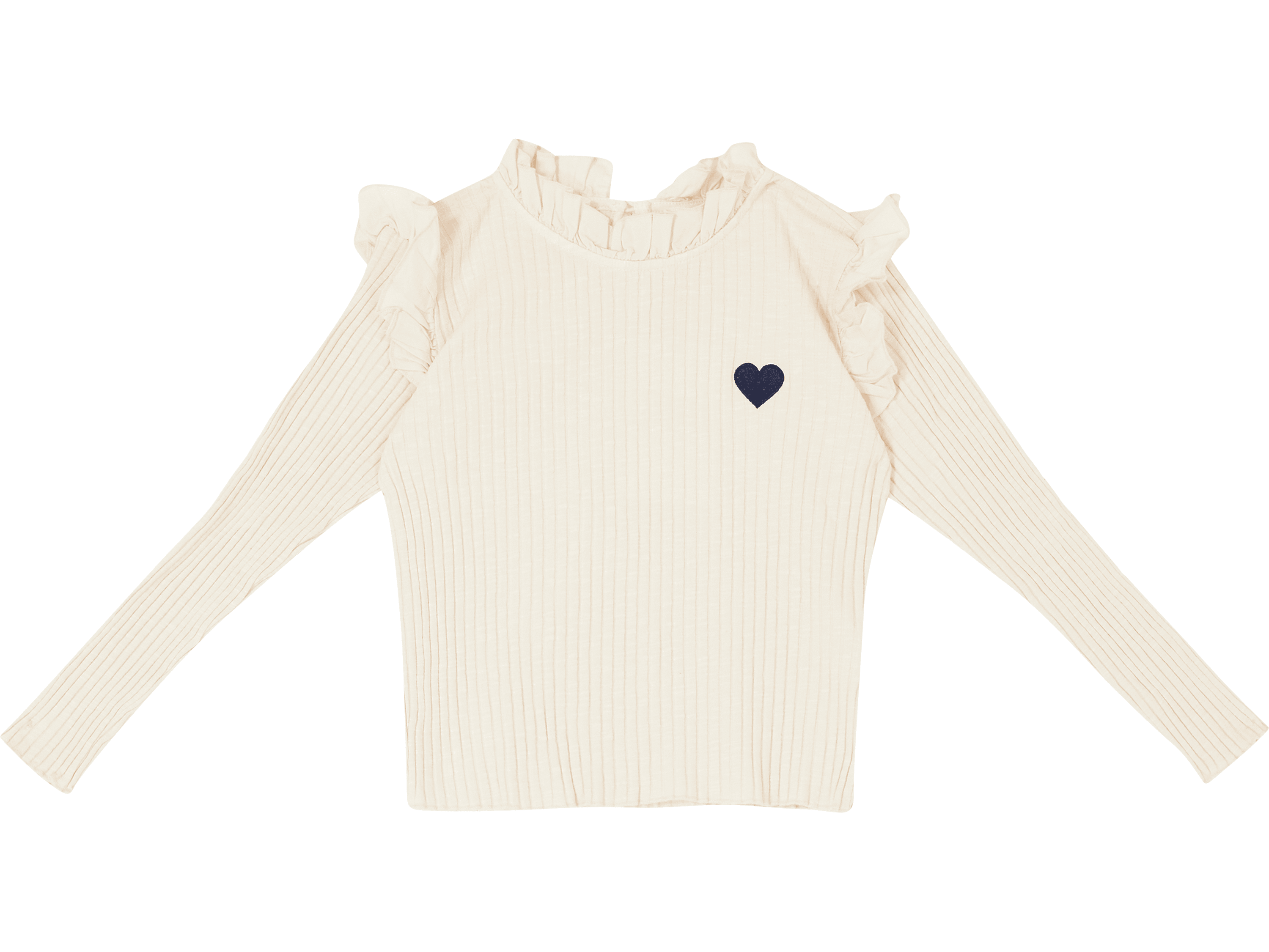 Mipounet Langarmshirt Shirt 'Charlotte Flammé' Crème, Produktansicht – UNGER.DE