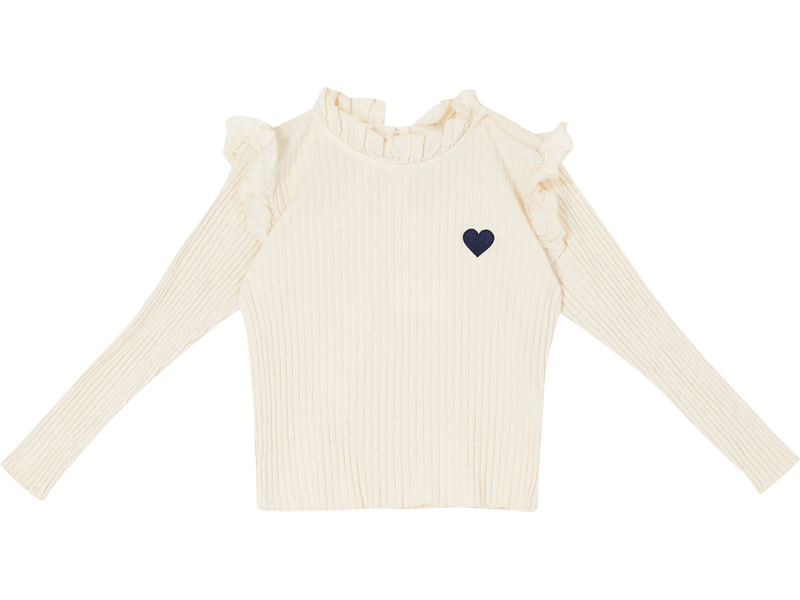 Langarmshirt Shirt 'Charlotte Flammé' Crème