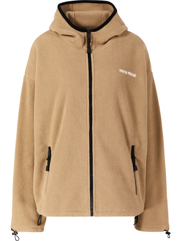 Beige zipped fleece jacket