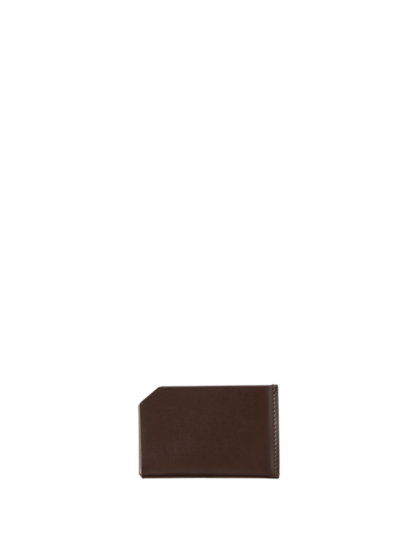 Calfskin wallet dark brown