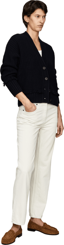 Philipa Fringes’ Navy Cashmere Cardigan