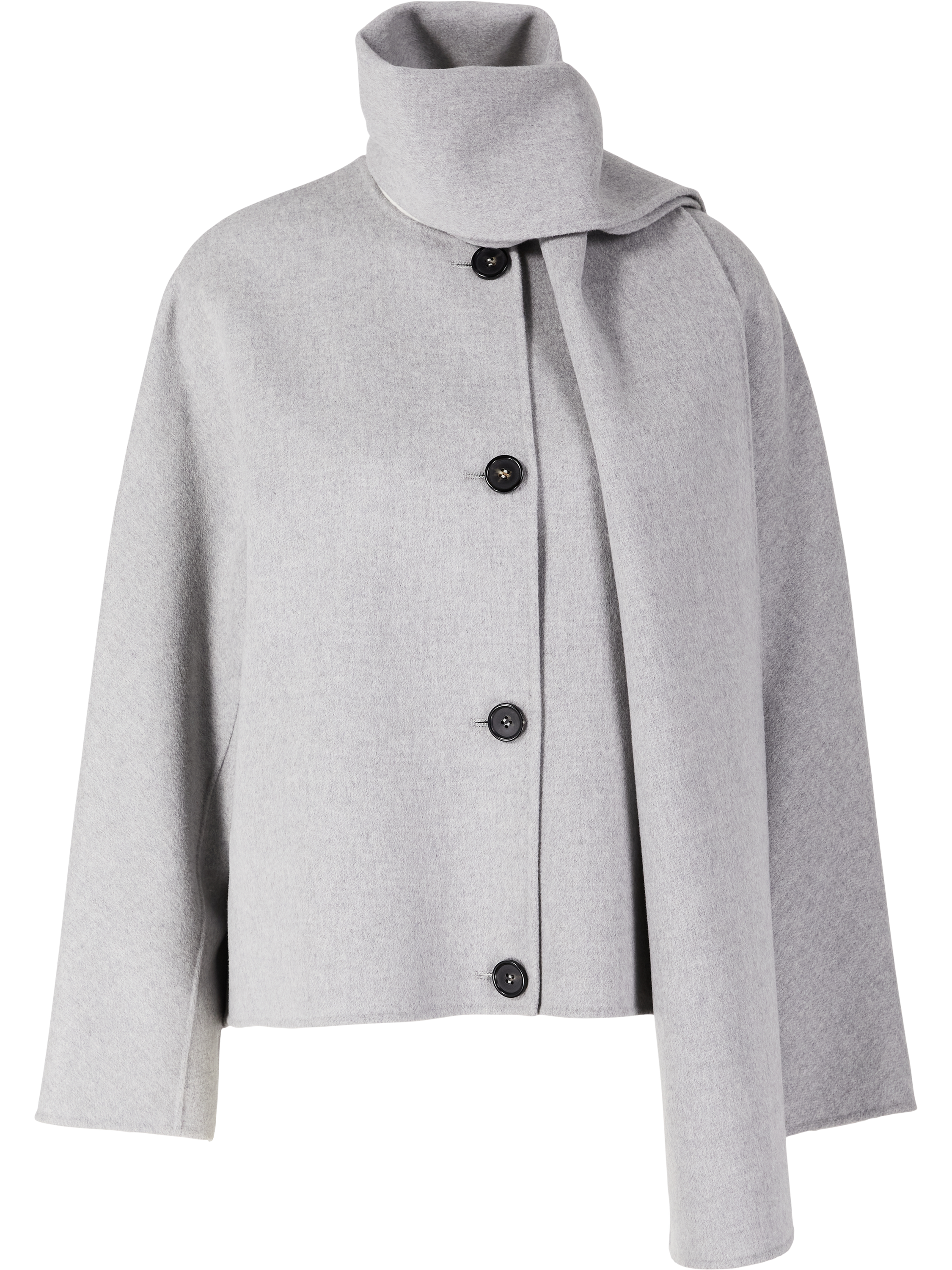 'S Max Mara Wolljacke 'Kate' mit Schal Grau, Produktansicht – UNGER.DE