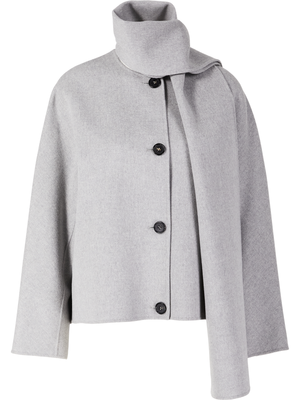 Wolljacke 'Kate' mit Schal Grau