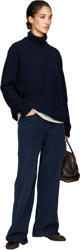 Cashmere-Pullover 'Priit' mit Rollkragen Dunkelblau