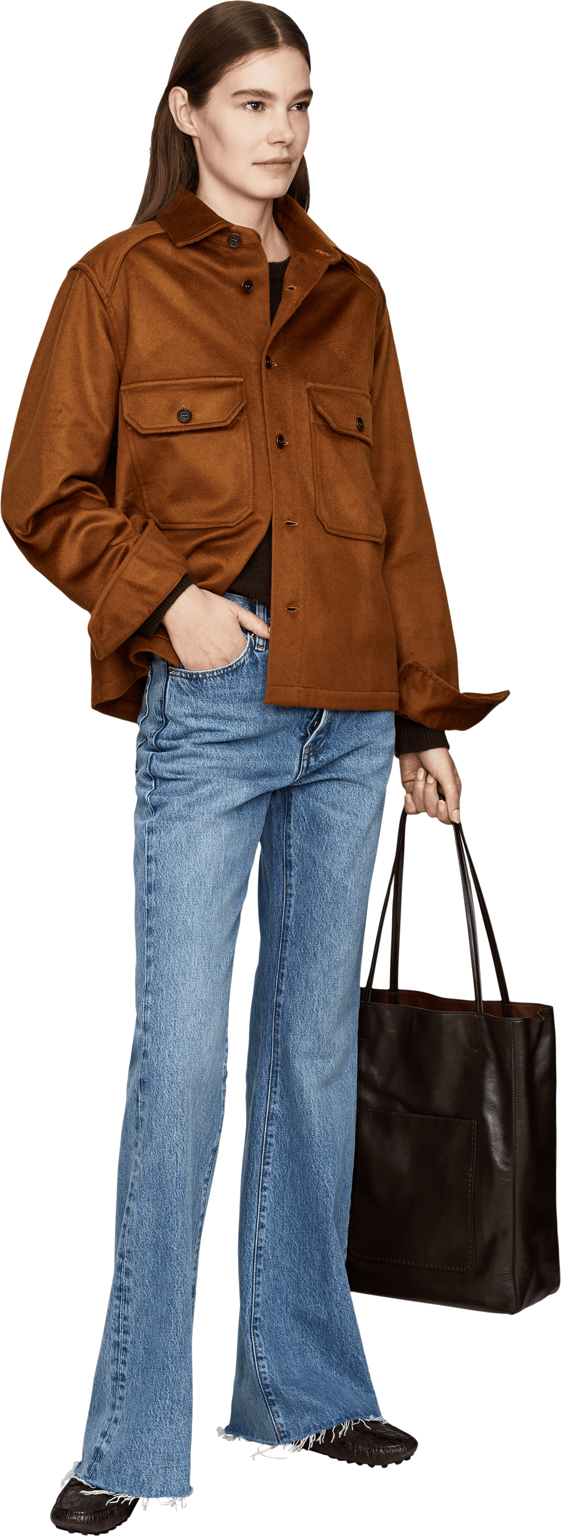 META CAMPANIA COLLECTIVE Cashmere-Jacke 'Jurgen' im Military-Stil Camel, Modelansicht – UNGER.DE