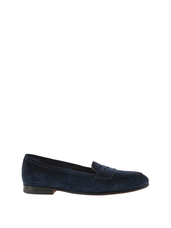 Penny Loafer 'Carla' aus Veloursleder Marineblau
