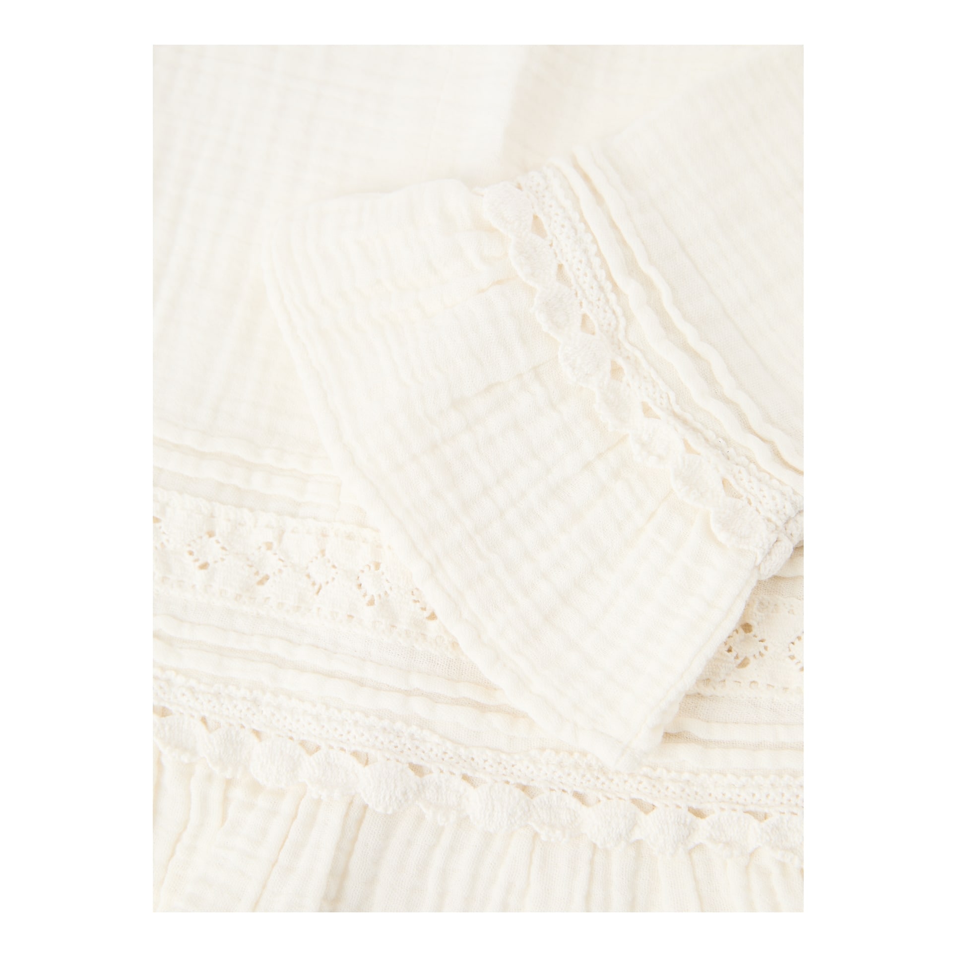 The New Society Musselin-Bluse 'Juno' mit Spitze Weiß, Detailansicht – UNGER.DE