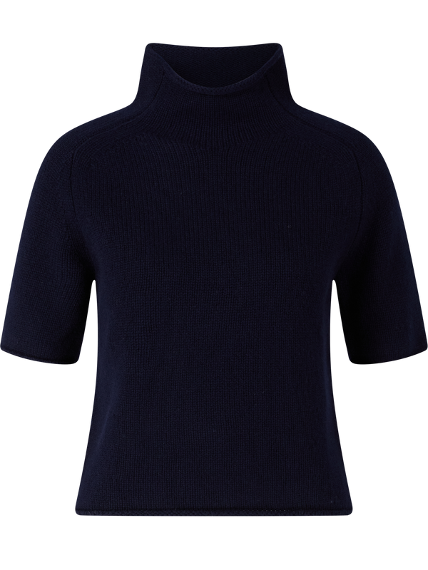 Kurzärmeliger Cashmere-Pullover 'Fride' Navy