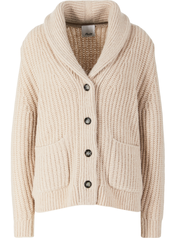 Beige cashmere and silk cardigan