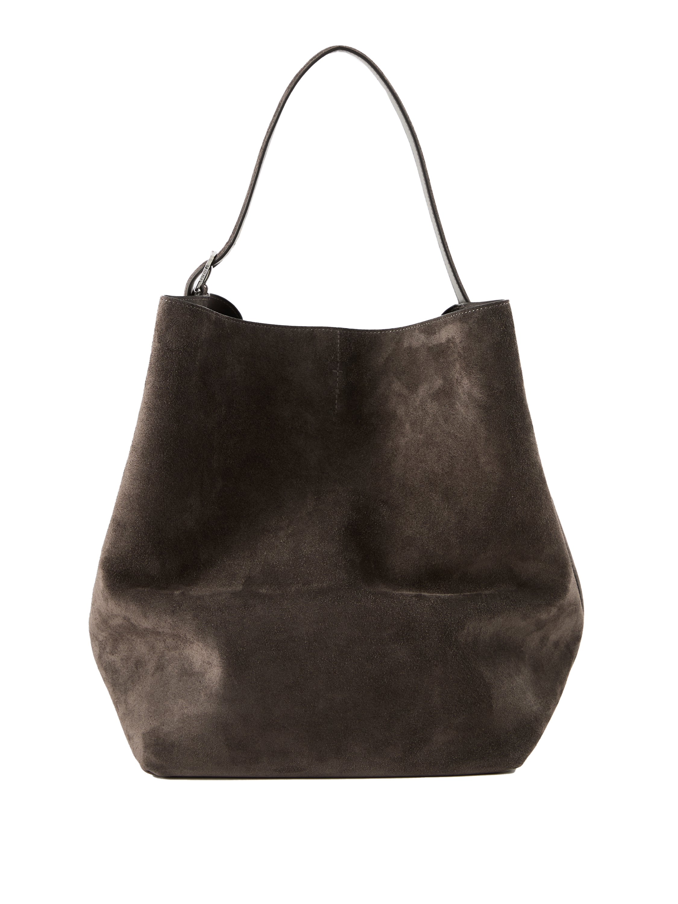 Shopper 'Belted' aus Veloursleder Grau