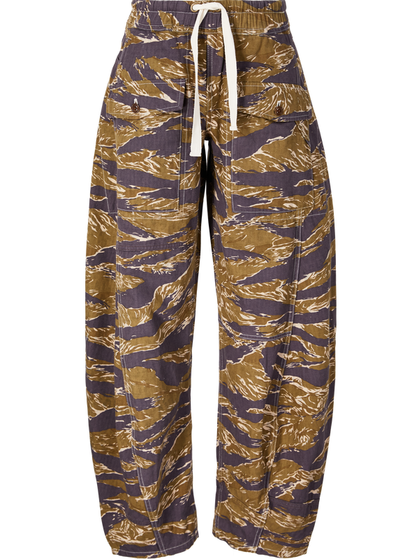 Wendbare Hose mit Leomuster Olivgrün