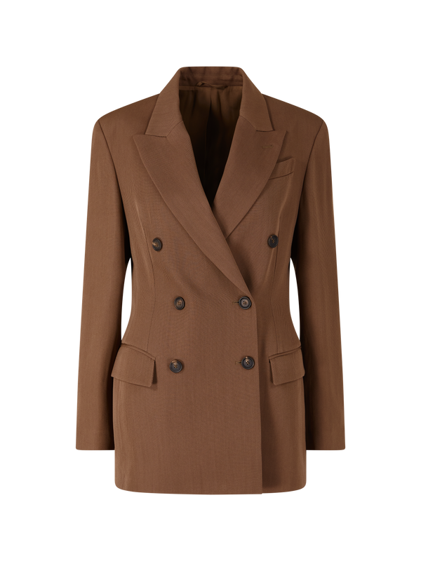 Doppelreihiger Blazer aus Schurwolle Braun