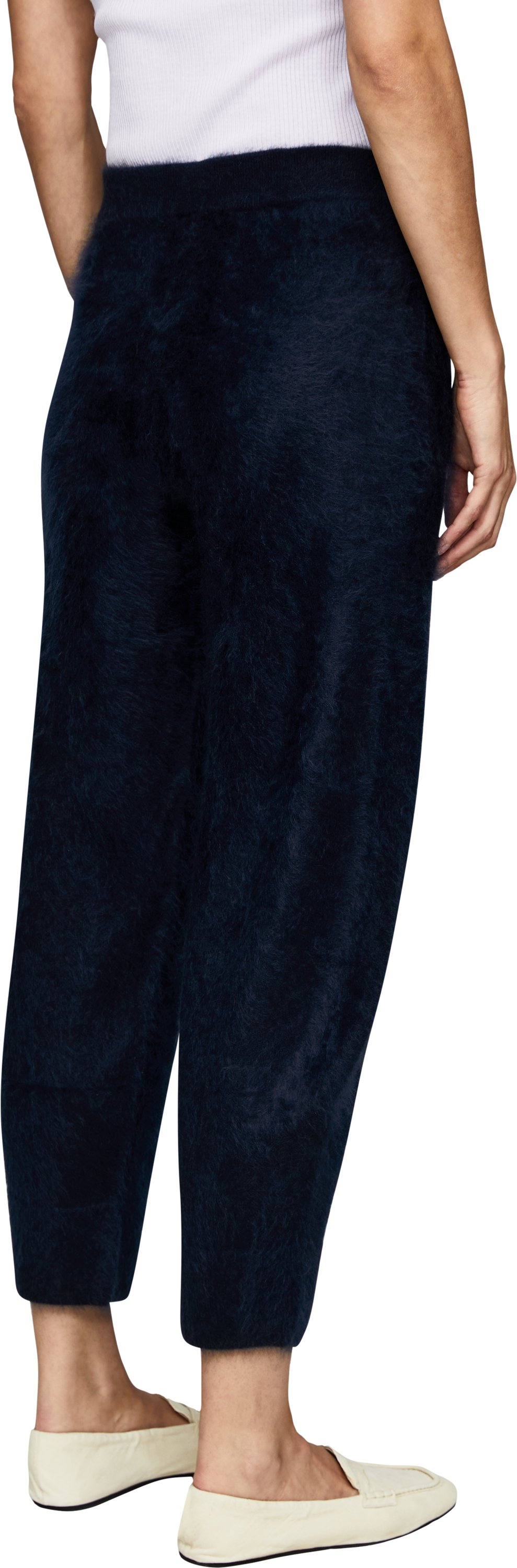 Iris von Arnim Cashmere-Hose 'Darbie Brushed' Navy, Rückansicht – UNGER.DE
