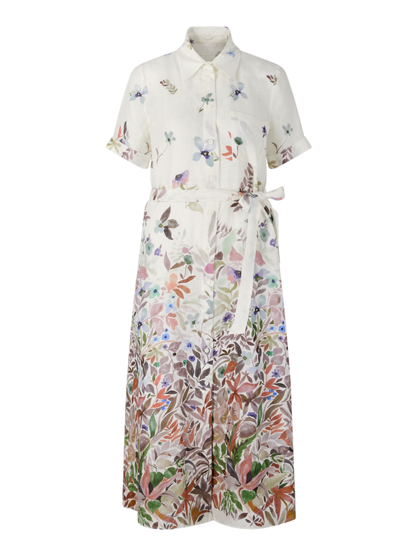 Florales Hemdblusenkleid 'Jesy Flower' aus Leinen Multi