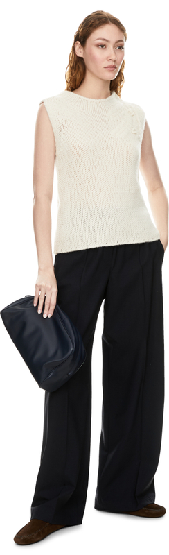 Ärmelloses Cashmere-Seidentop 'Jyll Embroidery' Ecru