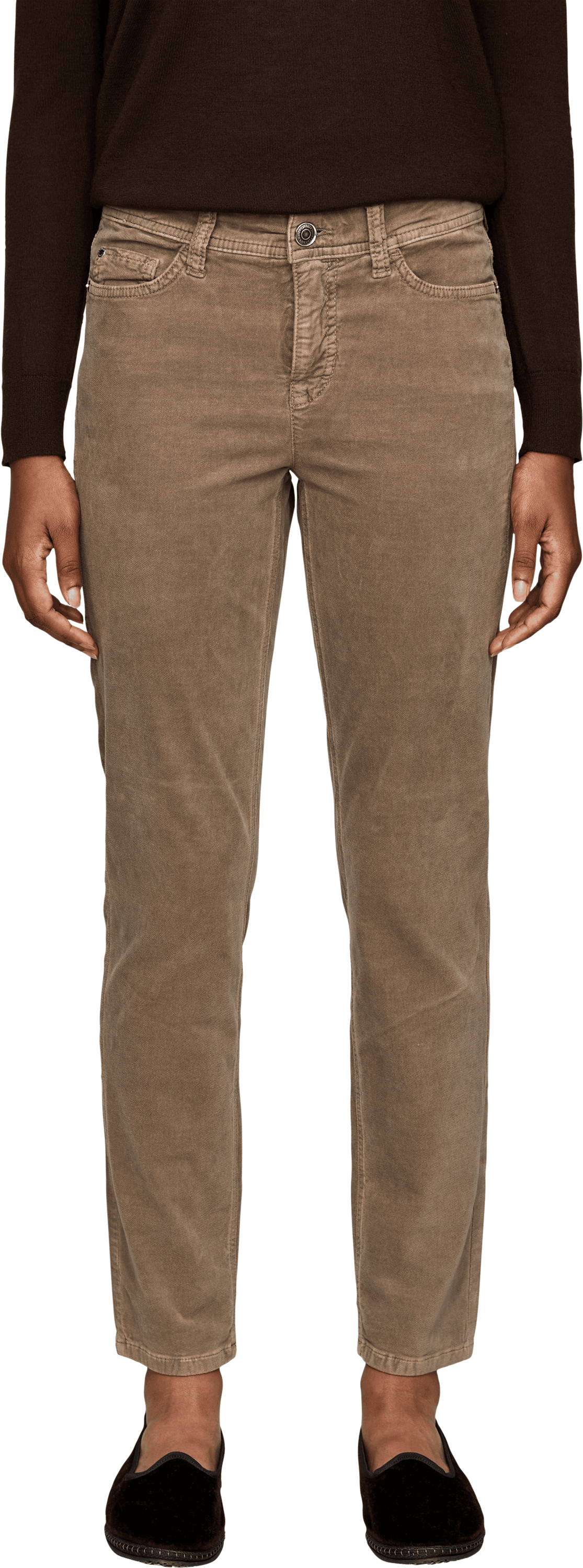 Cambio Cordhose 'Piper' Beige, Frontansicht – UNGER.DE