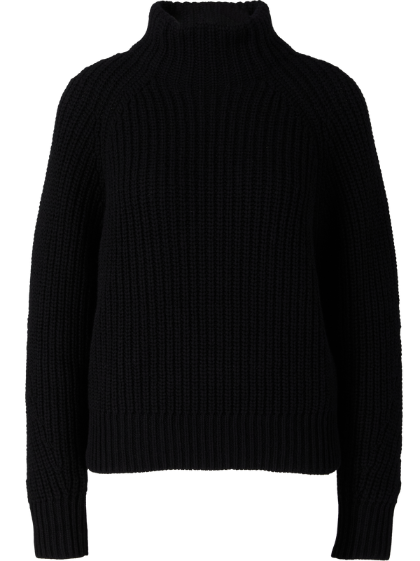 Cashmere-Pullover 'Bardelia' mit Stehkragen Nero