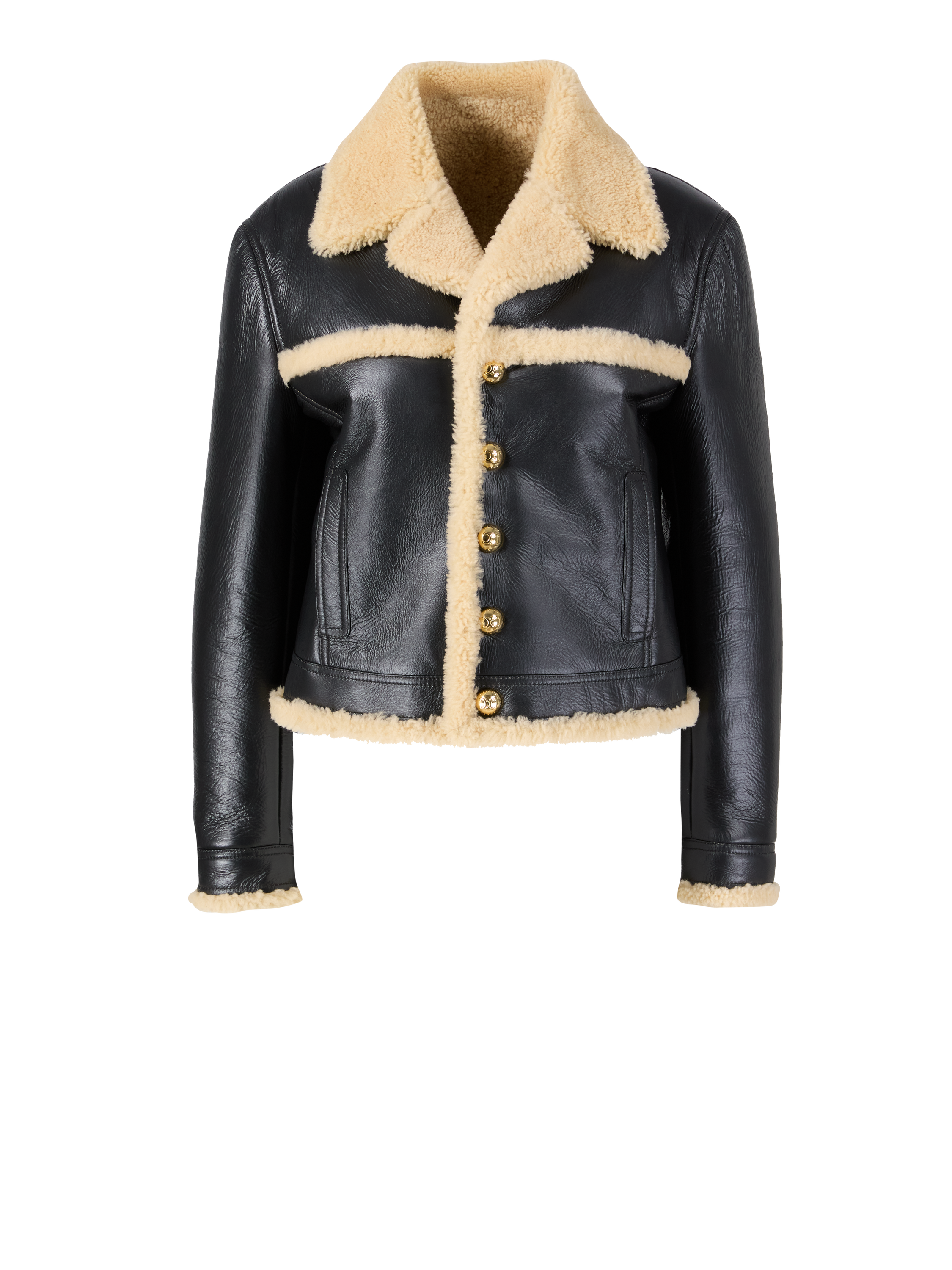 Lammlederjacke Schwarz