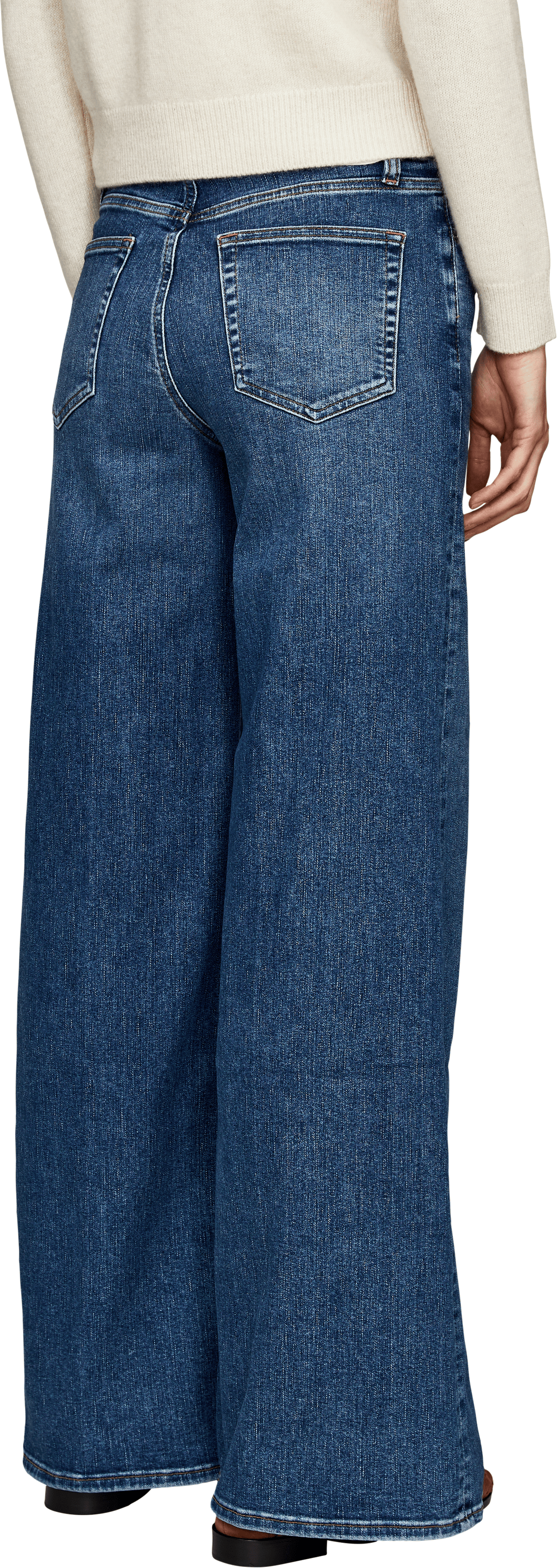 Frame 'The Palace' Wide-Leg Jeans, Medium Blue, Back view – UNGER.DE