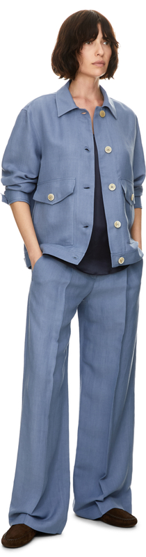 Jacke aus Leinen Hellblau