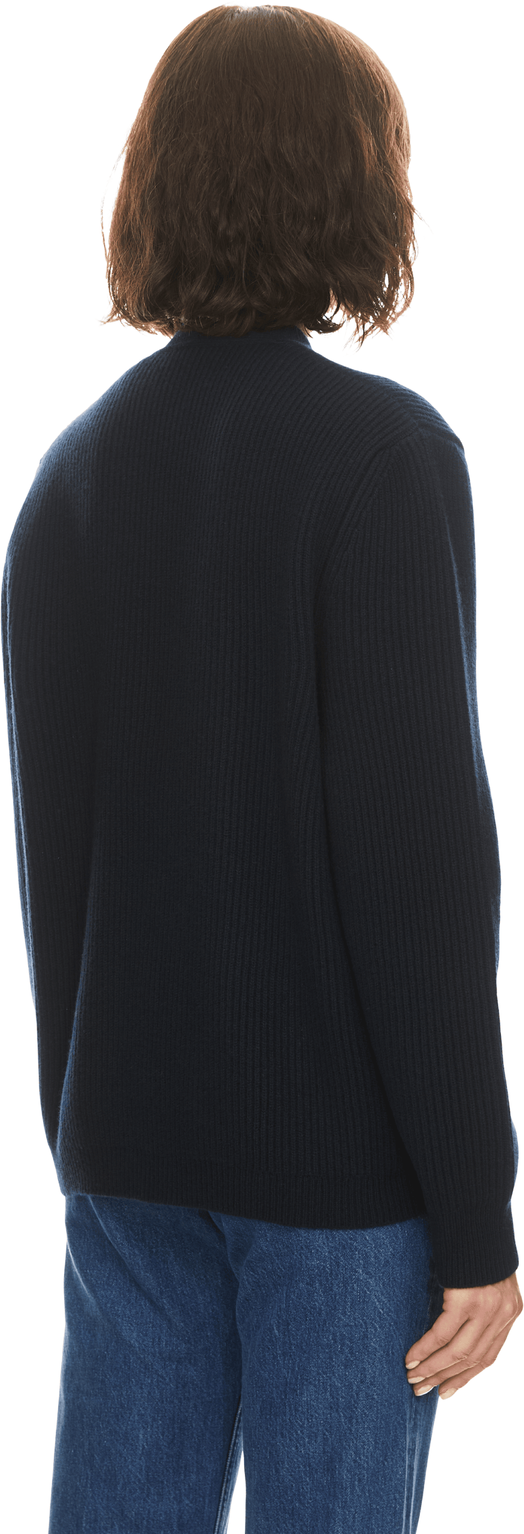 Blazé Milano Woll-Cashmere-Strickjacke 'Highland Uda' Schwarz, Rückansicht – UNGER.DE