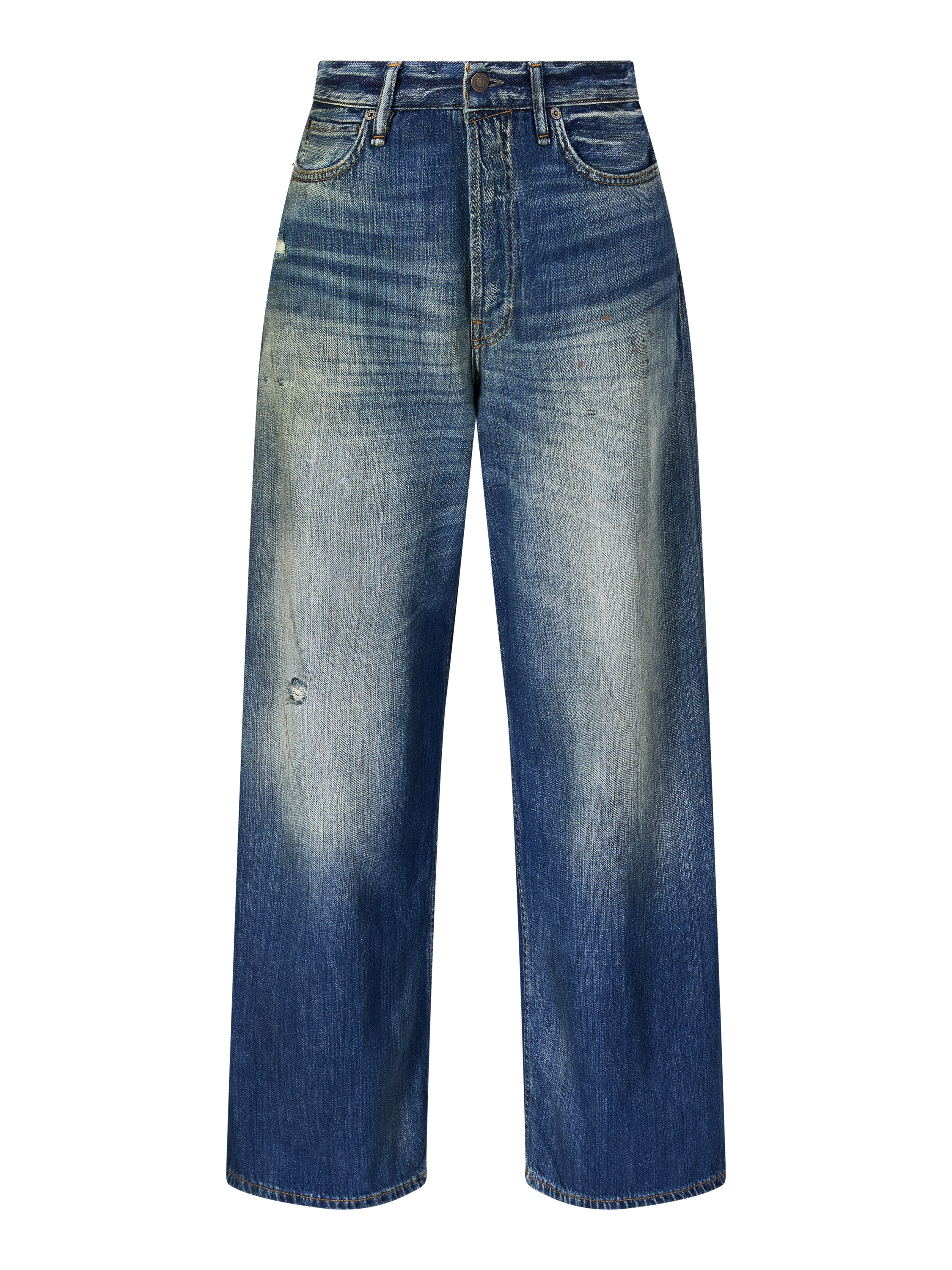 Wide-Leg Jeans Mittelblau