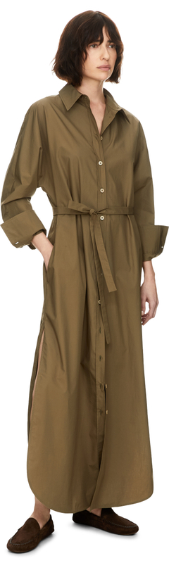Maxikleid 'The Long Shirt' Khaki