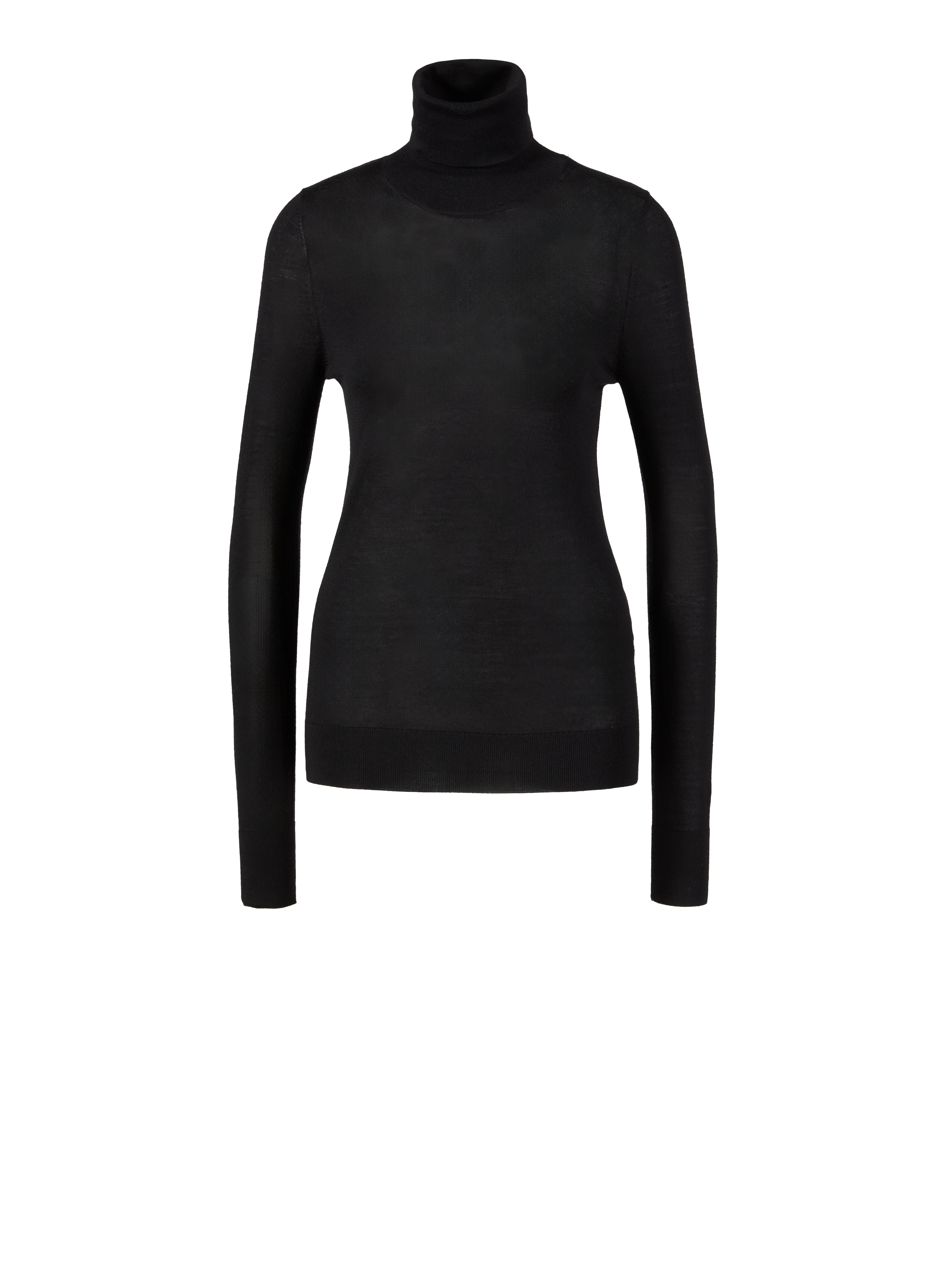 Wool-silk sweater with turtleneck Black