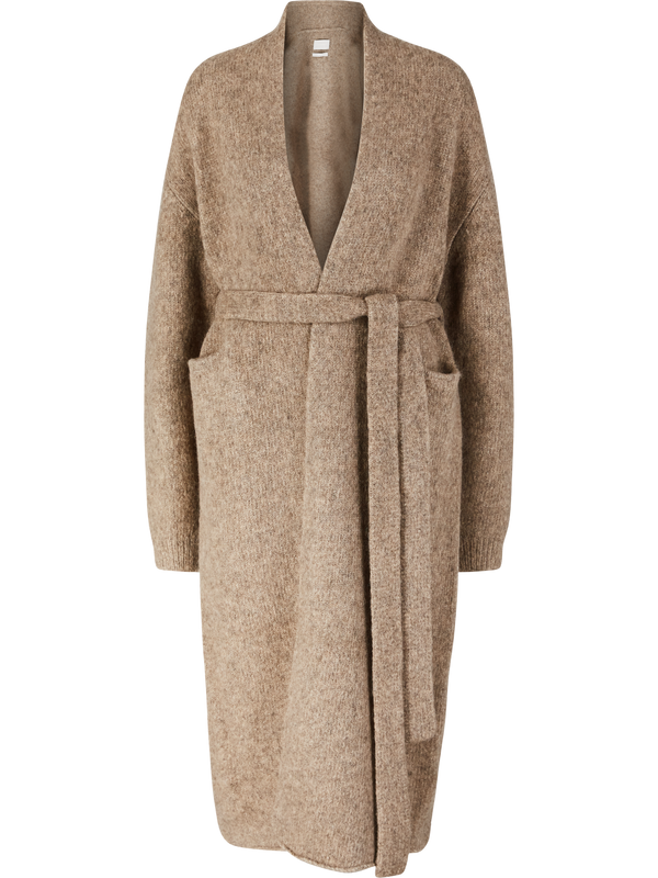 Alpaka-Woll-Strickmantel 'Loft' Beige
