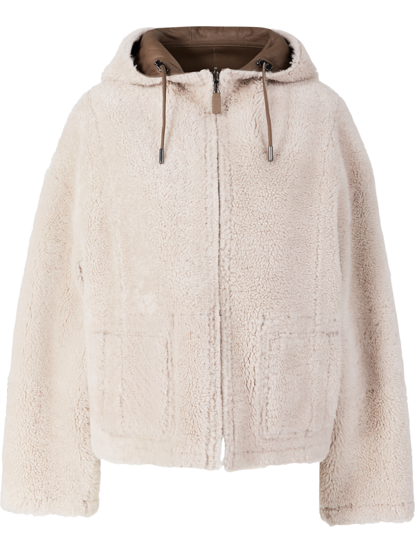 Wendbare Lammfelljacke 'Dylan' Alabaster/Taupe